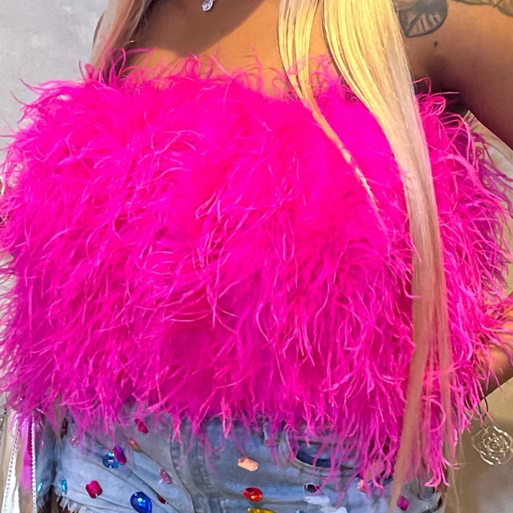 Pink Feather Top